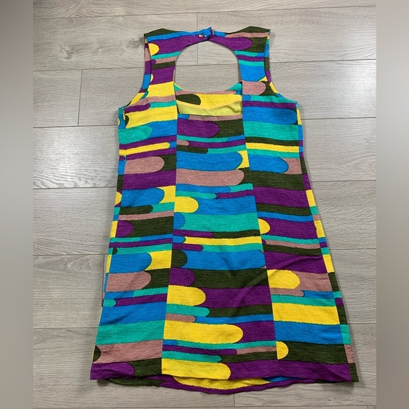 Tibi New York Silk Linen Pattern Mod Sleeveless Shift Dress - Picture 2 of 13